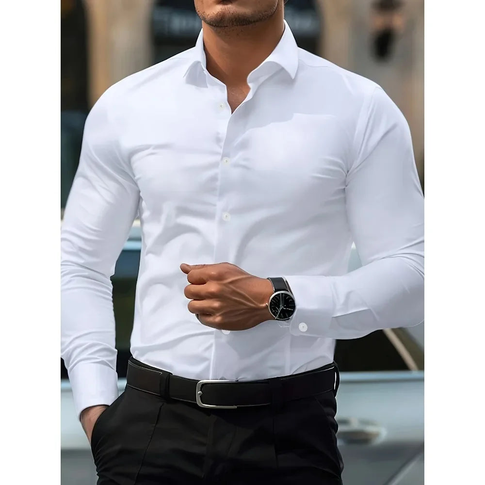 Men's Fold-Down Collar Shirt