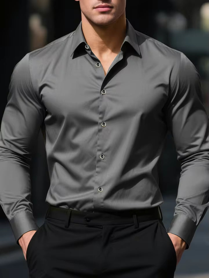 Men's Fold-Down Collar Shirt