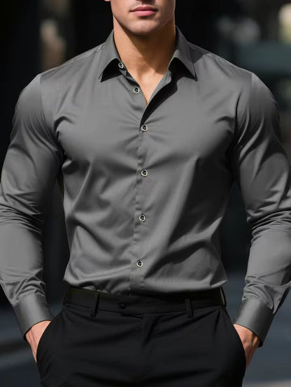 Men's Fold-Down Collar Shirt