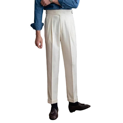 Men's Front Pleat Side Adjuster Trousers