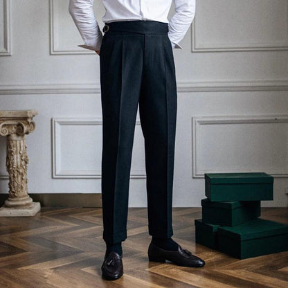 Men's Front Pleat Side Adjuster Trousers
