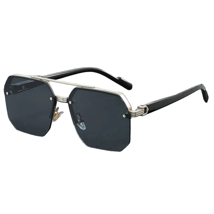 Men's Geometric Half Frame Sunglasses