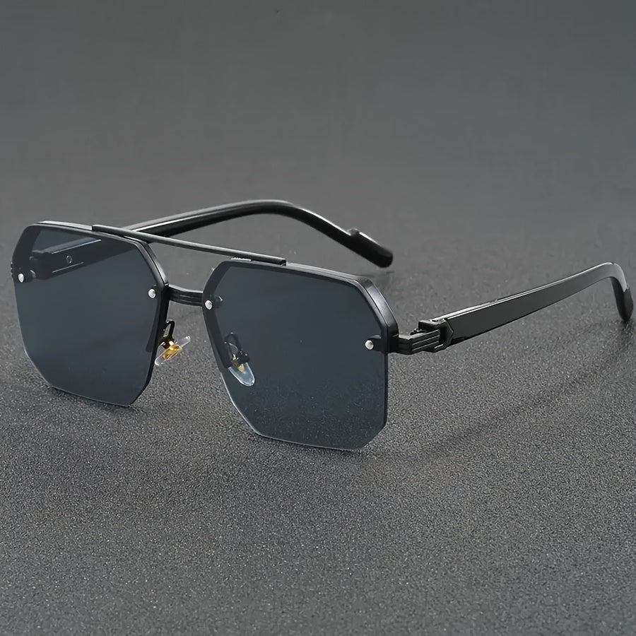 Men's Geometric Half Frame Sunglasses