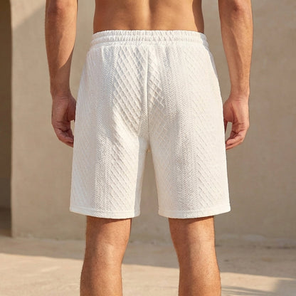 Men's Geometric Texture Drawstring Shorts