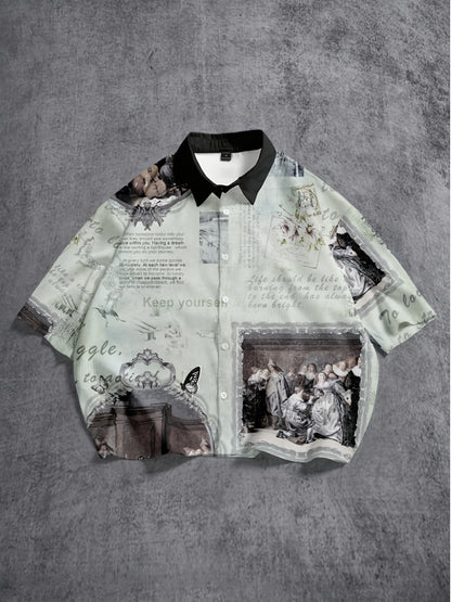 Men's Graphic Collage Print Shirt