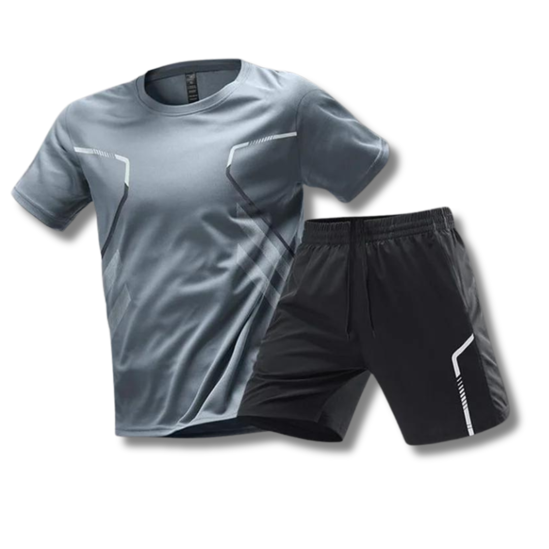 Men's Graphic Line Shorts Set