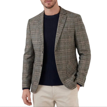Men's Grid Pattern Blazer