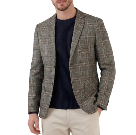 Men's Grid Pattern Blazer