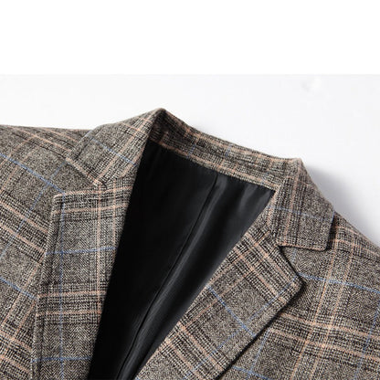 Men's Grid Pattern Blazer