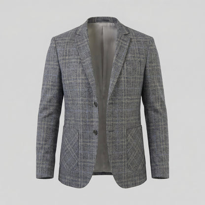 Men's Grid Pattern Blazer