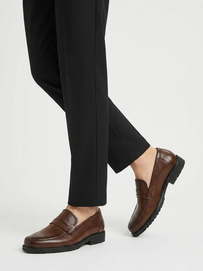 Men's Grooved Sole Penny Loafers