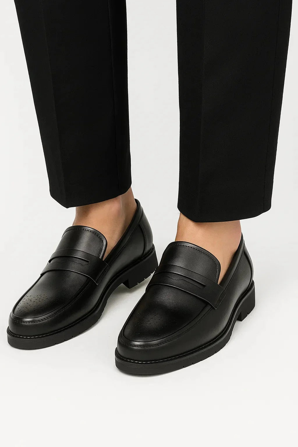 Men's Grooved Sole Penny Loafers
