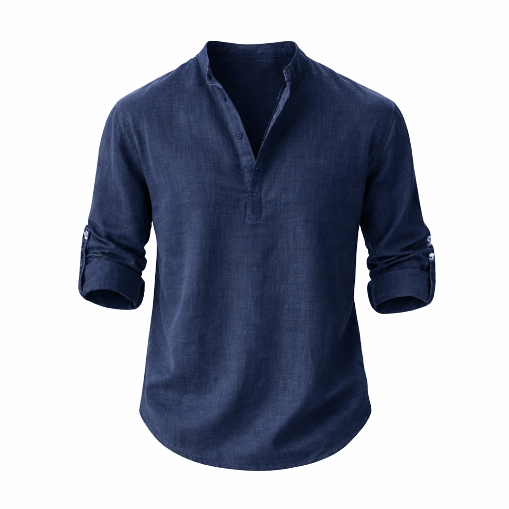 Men's Half Button Collar Shirt
