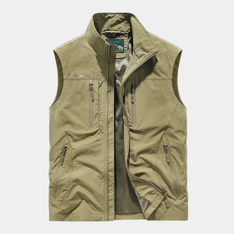 Men's High Collar Zip-Up Gilet