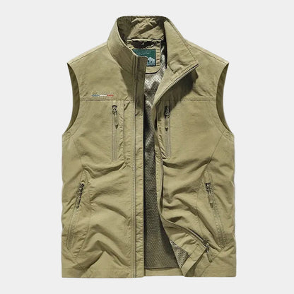 Men's High Collar Zip-Up Gilet