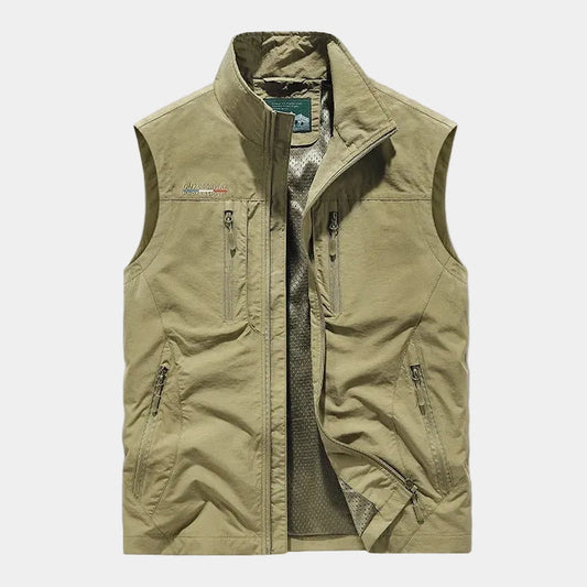 Men's High Collar Zip-Up Gilet