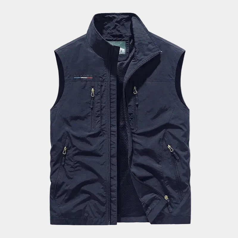 Men's High Collar Zip-Up Gilet