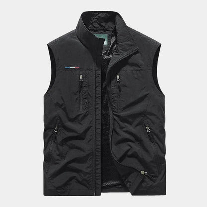 Men's High Collar Zip-Up Gilet