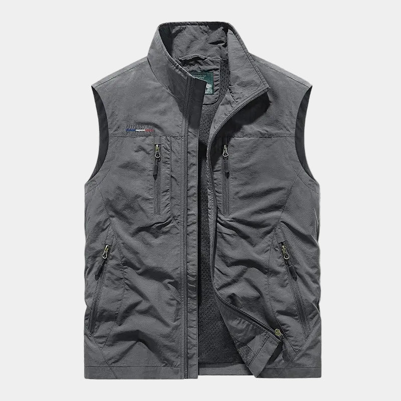 Men's High Collar Zip-Up Gilet