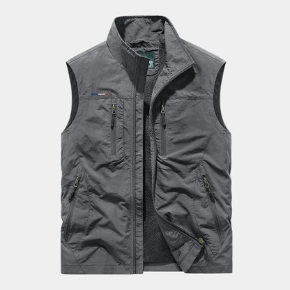 Men's High Collar Zip-Up Gilet