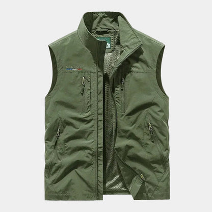 Men's High Collar Zip-Up Gilet