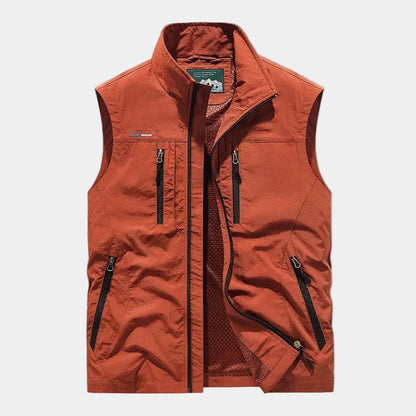 Men's High Collar Zip-Up Gilet