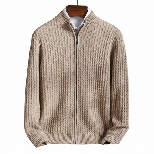 Men's High Neck Front Zip Sweater