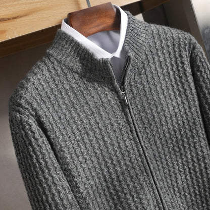 Men's High Neck Front Zip Sweater