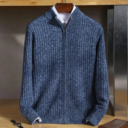Men's High Neck Front Zip Sweater