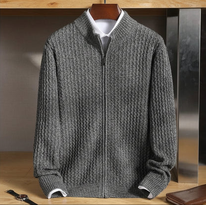 Men's High Neck Front Zip Sweater