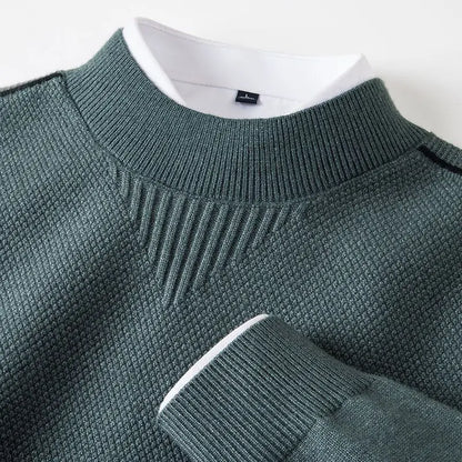 Men's Long Sleeve Ribbed Neck Sweater