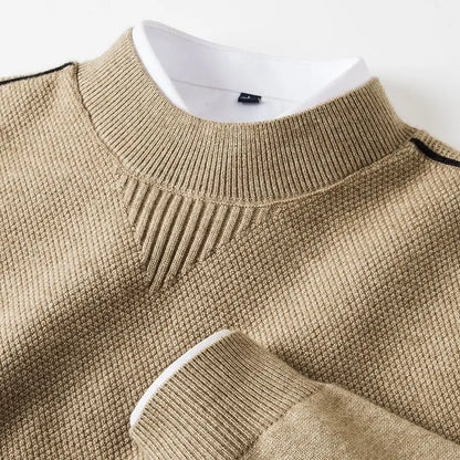 Men's Long Sleeve Ribbed Neck Sweater