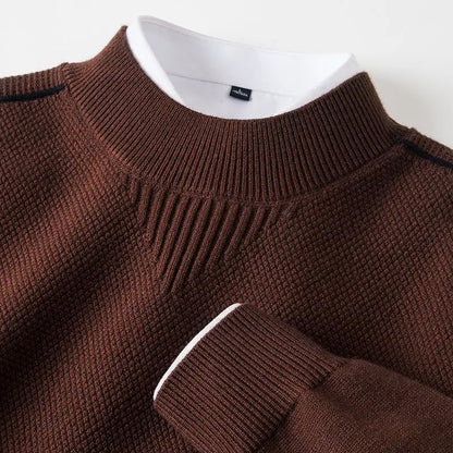 Men's Long Sleeve Ribbed Neck Sweater