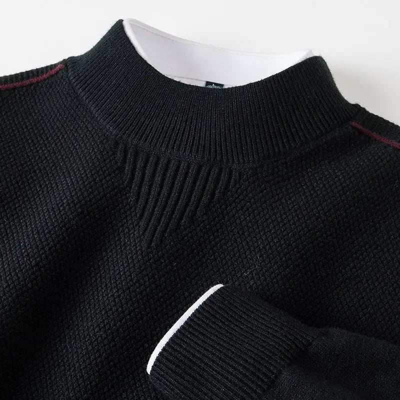 Men's Long Sleeve Ribbed Neck Sweater