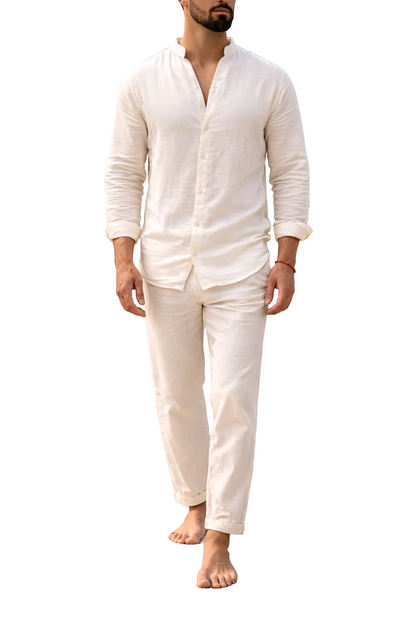 Men's Long Sleeve Shirt Two Piece Set