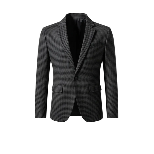Men's Mini Check Button Blazer