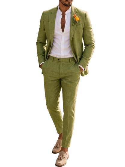 Men's Notched Lapel Blazer and Trouser Set