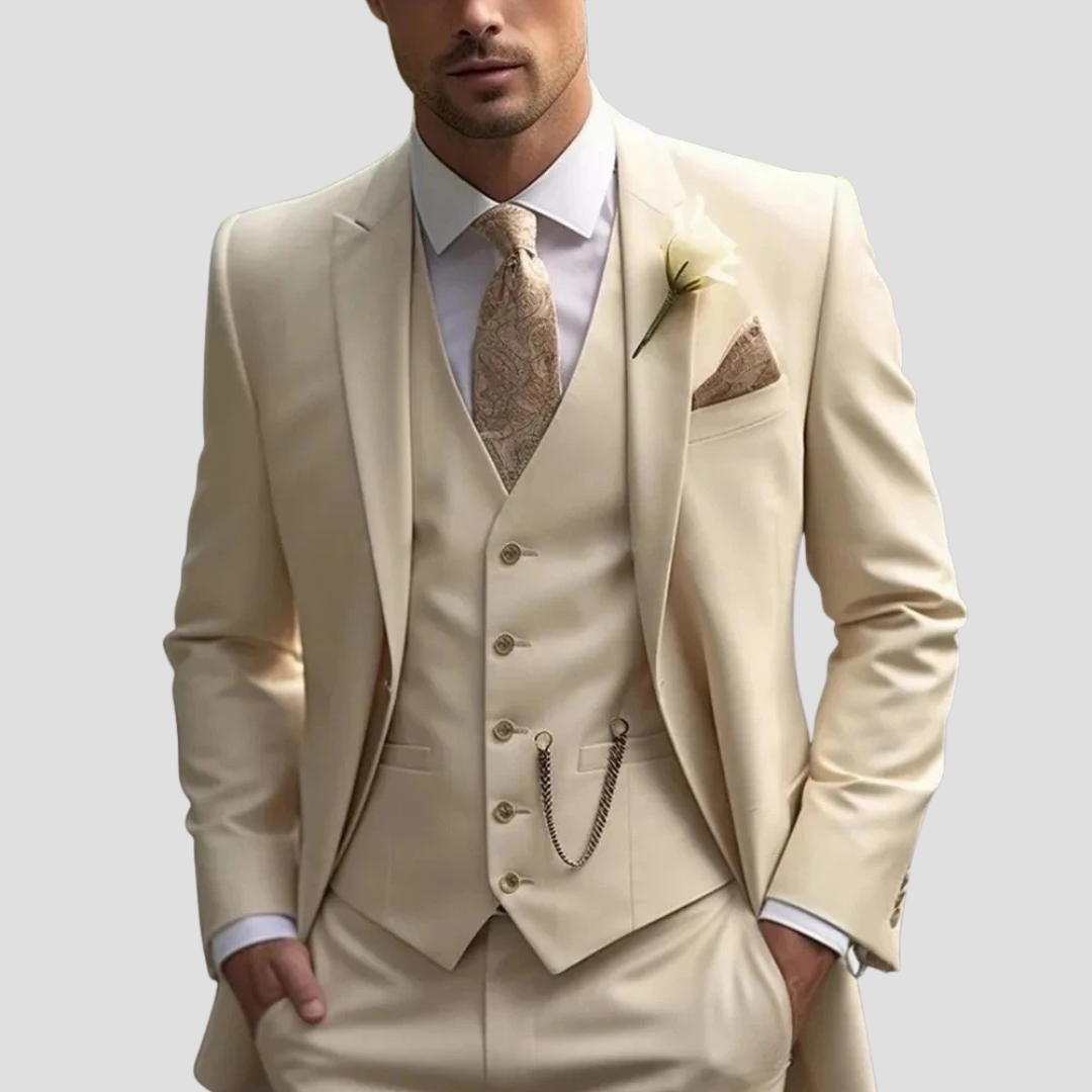 Men's Notched Lapel Blazer Waistcoat and Trouser Set