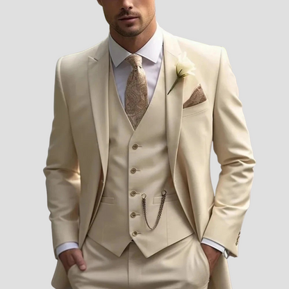 Men's Notched Lapel Blazer Waistcoat and Trouser Set