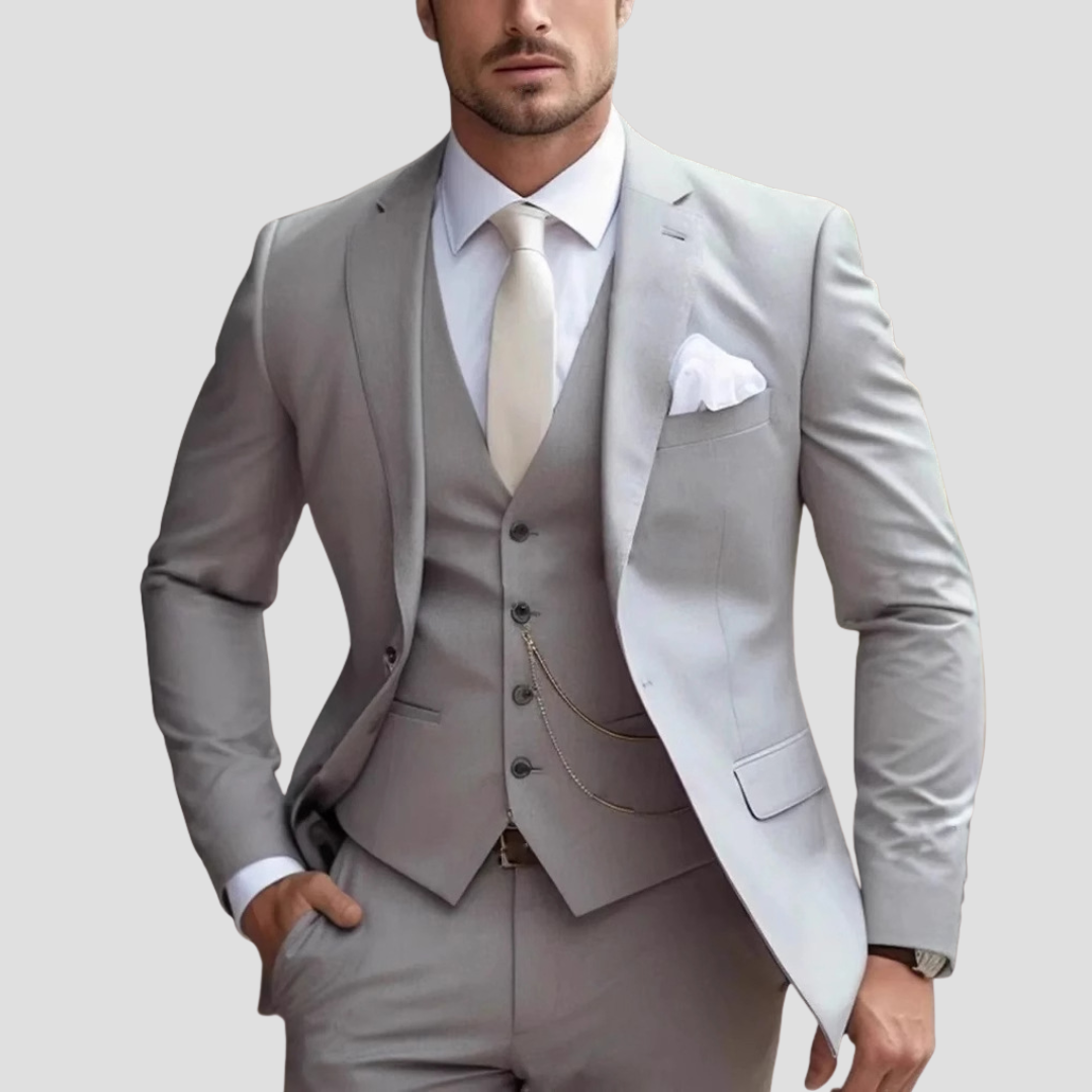Men's Notched Lapel Blazer Waistcoat and Trouser Set