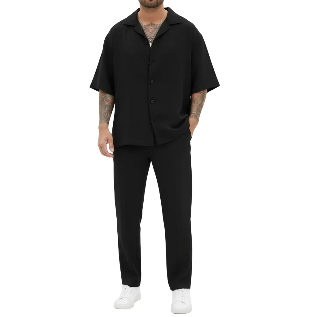 Men's Open Collar Button Set