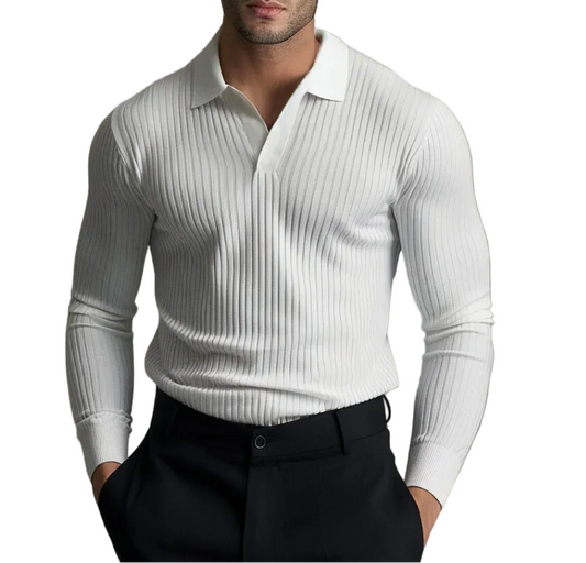 Men's Open Collar Long Sleeve Shirt