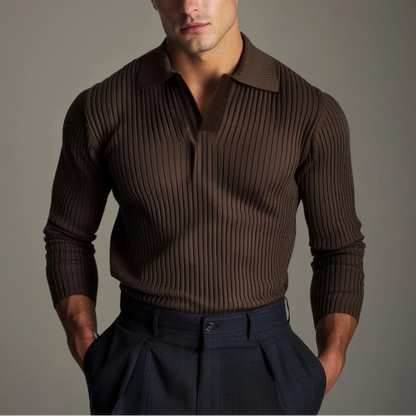 Men's Open Collar Long Sleeve Shirt