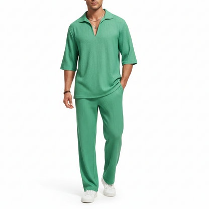 Men's Open Collar Two-Piece Set