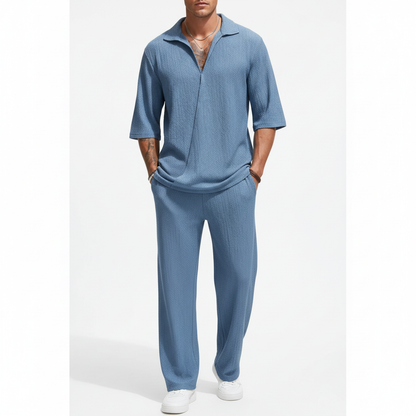 Men's Open Collar Two-Piece Set