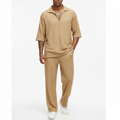 Men's Open Collar Two-Piece Set