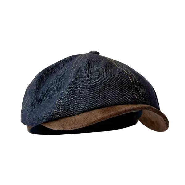 Men's Panelled Flat Cap