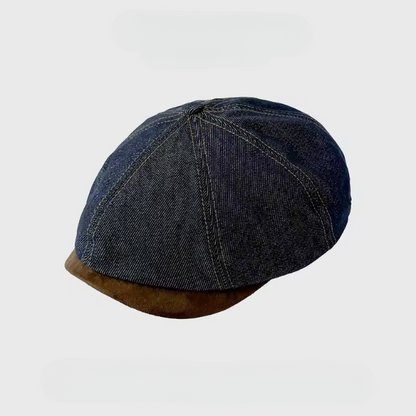 Men's Panelled Flat Cap