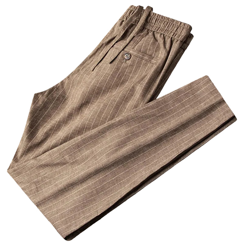 Men's Pinstripe Drawstring Trousers