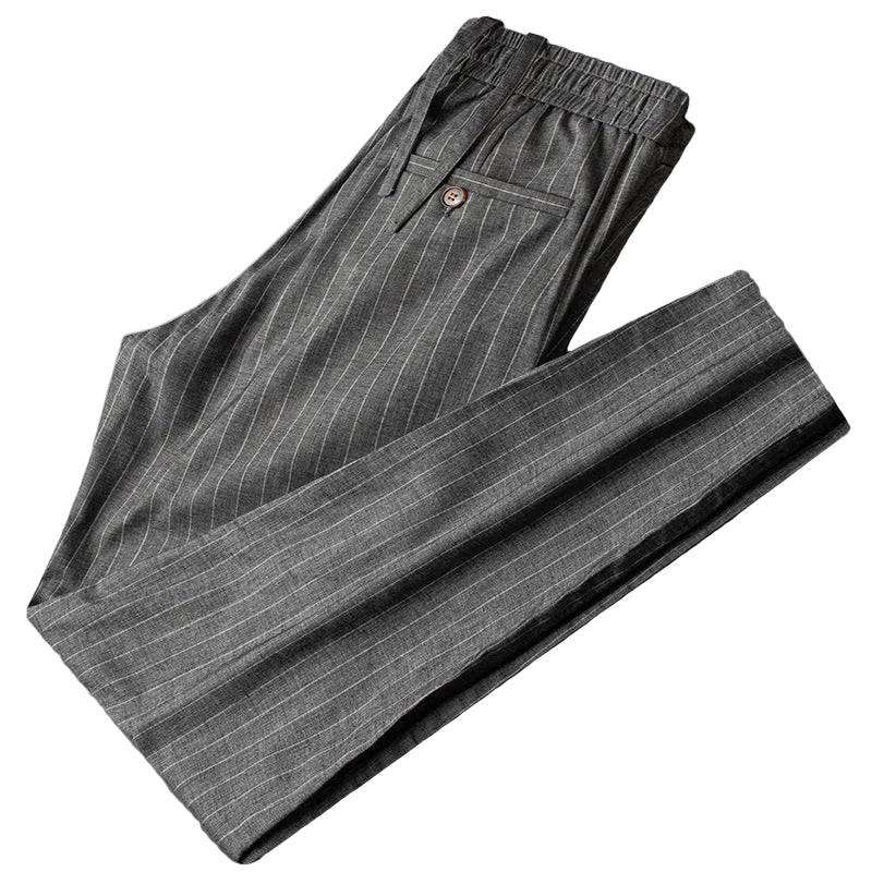 Men's Pinstripe Drawstring Trousers